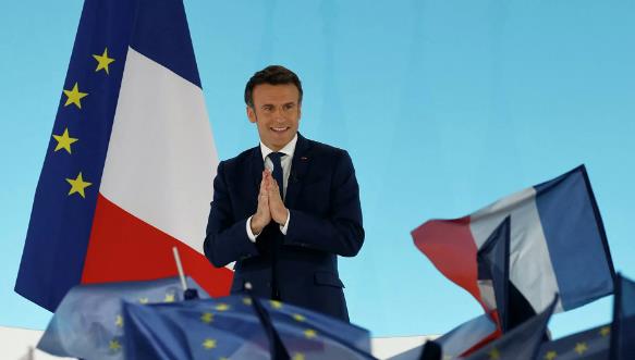 法國內政部：馬克龍在第一輪總統選舉中統計完95%選票後以27.41%領先